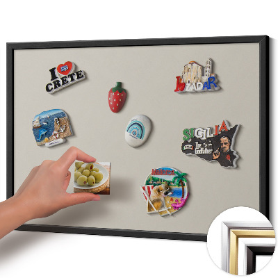 Magnetic board with black frame Cream color