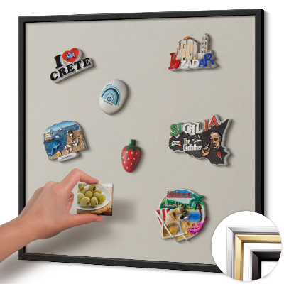 Magnetic board with black frame Cream color