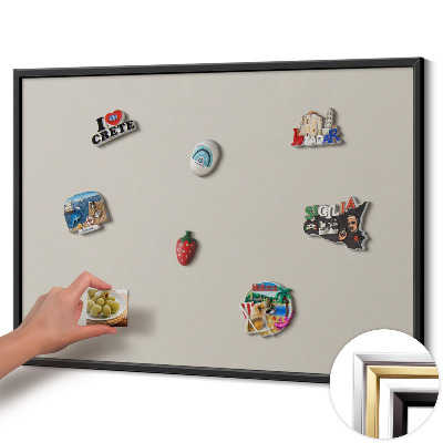 Magnetic board with black frame Cream color