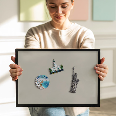 Magnetic board with black frame Cream color
