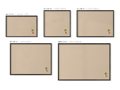 Magnetic board with black frame Beige color