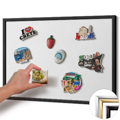 Magnetic board with black frame White color