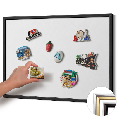 Magnetic board with black frame White color