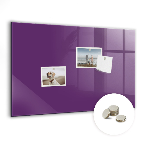 Magnetic board for wall Violet color