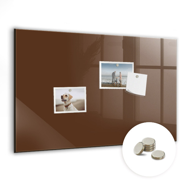 Magnetic board for wall Brown color