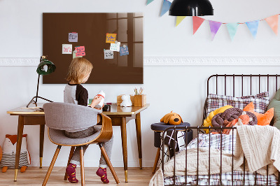 Magnetic board for wall Brown color