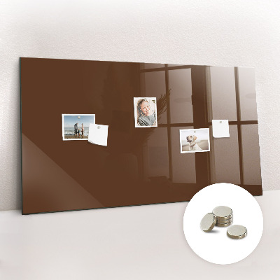 Magnetic board for wall Brown color