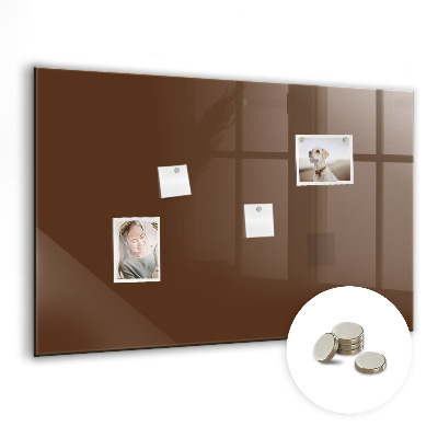 Magnetic board for wall Brown color