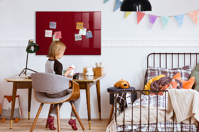 Magnetic board for wall Burgundy color