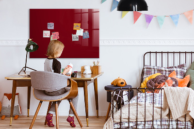 Magnetic board for wall Burgundy color