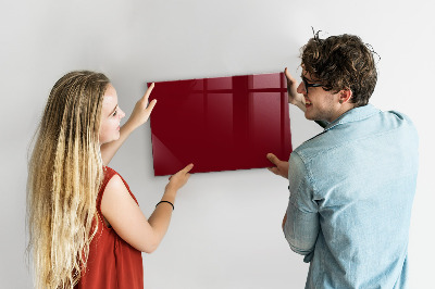 Magnetic board for wall Burgundy color