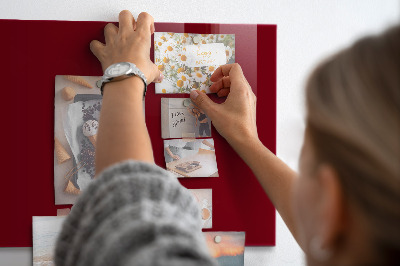 Magnetic board for wall Burgundy color