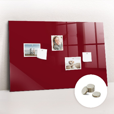 Magnetic board for wall Burgundy color