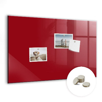 Magnetic board for wall Red color