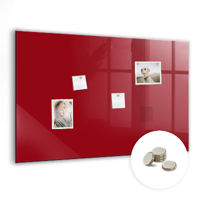 Magnetic board for wall Red color