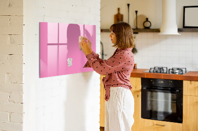 Magnetic board for wall Pink color