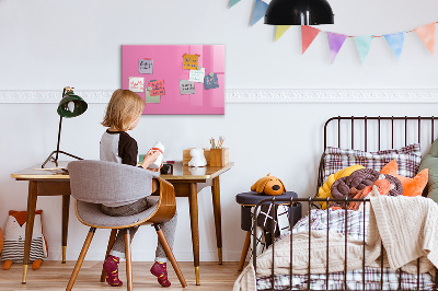 Magnetic board for wall Pink color