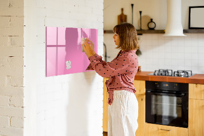 Magnetic board for wall Pink color