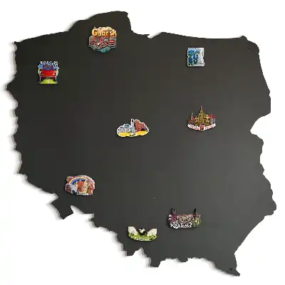 Map of Poland metal magnet board