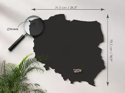 Map of Poland metal magnet board