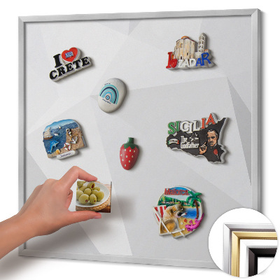 Magnetic board with silver frame Geometric 3D background