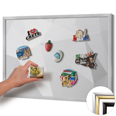 Magnetic board with silver frame Geometric 3D background