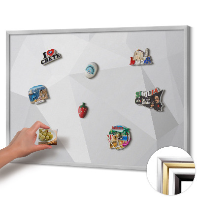 Magnetic board with silver frame Geometric 3D background