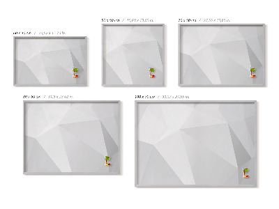 Magnetic board with silver frame Geometric 3D background