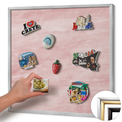 Magnetic board with silver frame Pastel rock texture