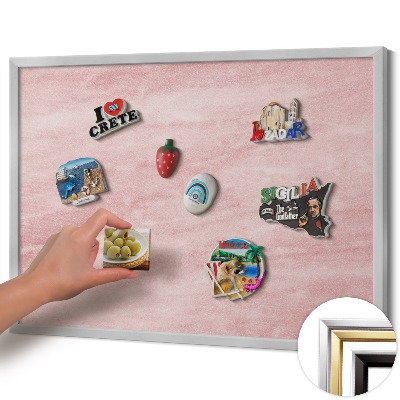 Magnetic board with silver frame Pastel rock texture
