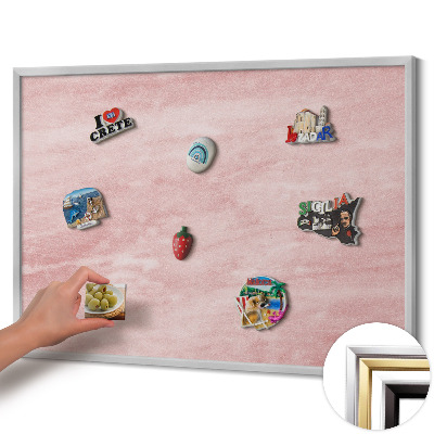 Magnetic board with silver frame Pastel rock texture