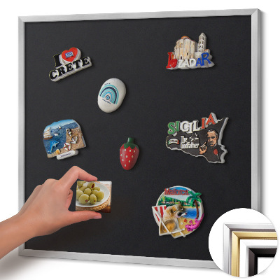 Magnetic board with silver frame Black color