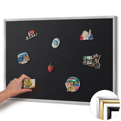 Magnetic board with silver frame Black color