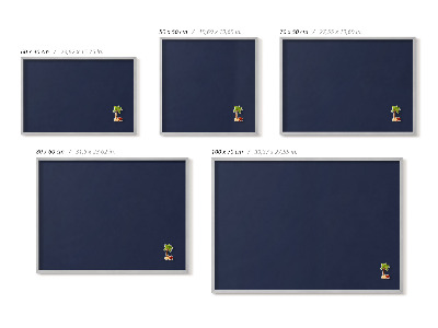 Magnetic board with silver frame Dark navy blue color