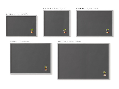 Magnetic board with silver frame Dark gray color