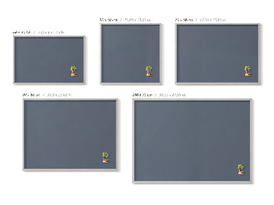 Magnetic board with silver frame Cool gray color