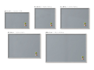 Magnetic board with silver frame Gray color