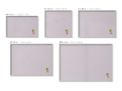 Magnetic board with silver frame Lilac color