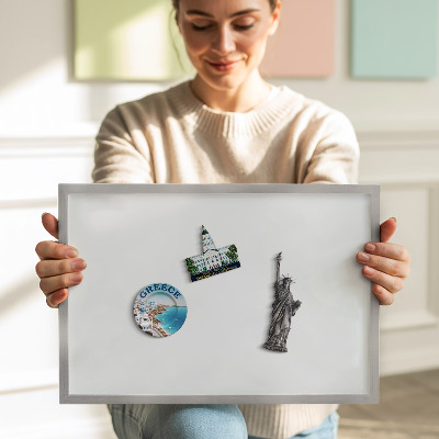 Magnetic board with silver frame White color