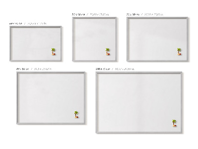 Magnetic board with silver frame White color