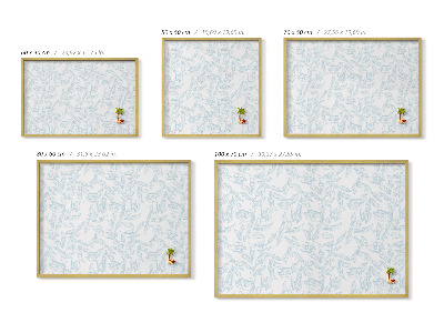 Magnetic board with a gold frame Regular leaf pattern