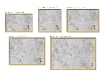 Magnetic board with a gold frame Worn concrete texture