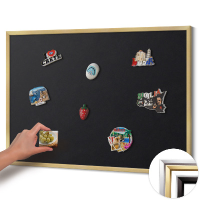 Magnetic board with a gold frame Black color