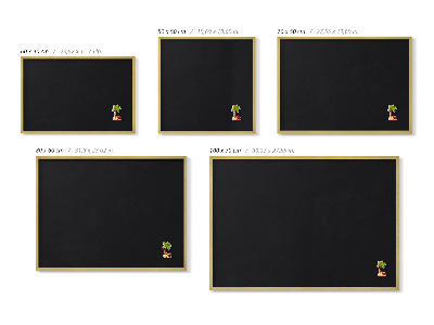 Magnetic board with a gold frame Black color