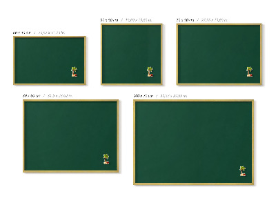 Magnetic board with a gold frame Dark green color
