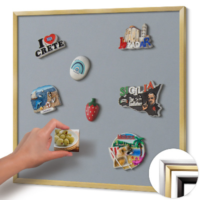 Magnetic board with a gold frame Gray color