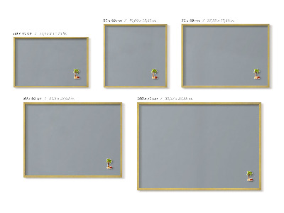 Magnetic board with a gold frame Gray color