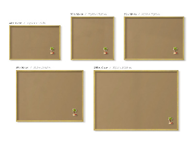 Magnetic board with a gold frame Dark yellow color