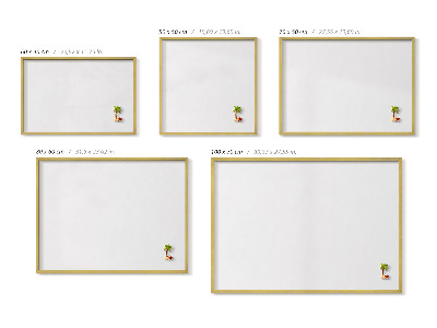 Magnetic board with a gold frame White color