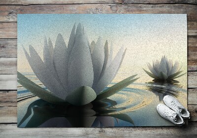 Washable door mat Water lilies flowers